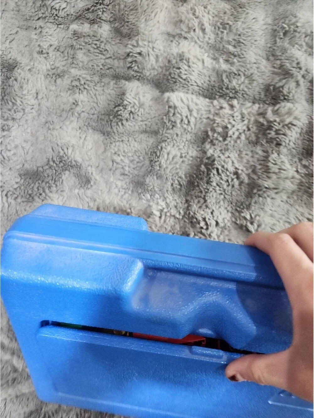 Vintage 1983 LEGO Blue Plastic Storage Box Container Carrying Case 13x9x3 Inches